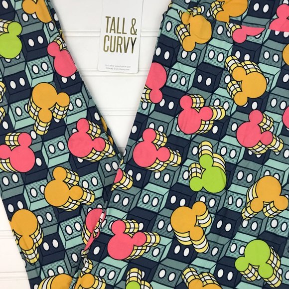 LuLaRoe TC Disney Leggings Mickey Mouse Tall & Curvy BRAND NEW PLUS - Picture 1 of 4